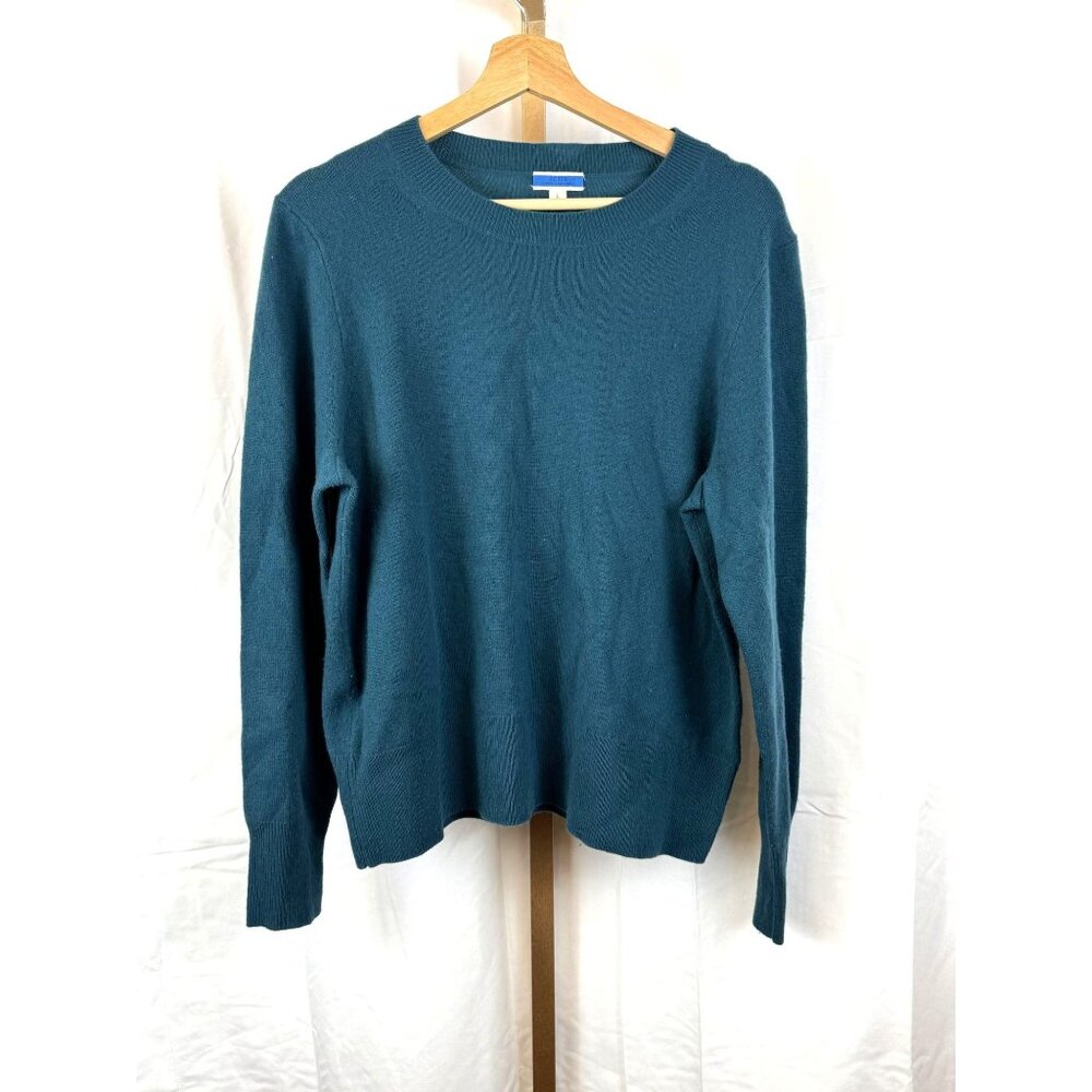 J. Crew Women's 100% Cashmere Long Sleeve Teal Sweater